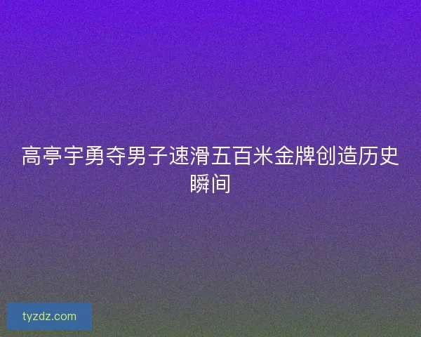 高亭宇勇夺男子速滑五百米金牌创造历史瞬间